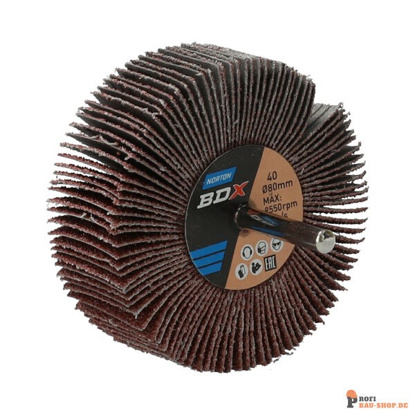 nortonschleifmittel/NORTON_schleifmittel_69957360911 Spindle Flap Wheels Norton BDX 80x30.00x6mm SK_C_ GRIT 40_138101